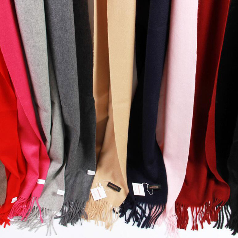 Pure Cashmere Scarves Gray Women Winter Scarf